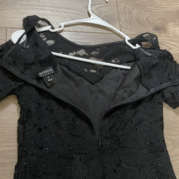 En Focus Studio Women's Black Lace Textured dress size 4 - Picture 6 of 9